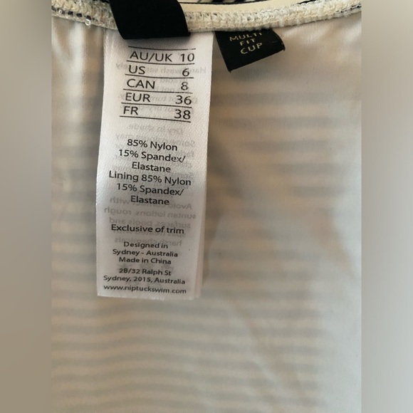 Niptuck Swim, Off-white & Black Stripe, One Piece. Never Worn.  Size US6 CAN8 - Picture 12 of 14